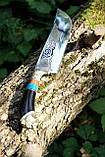 Ніж ручної роботи азійського типу «Пчак #5» (Ведмідь 2) зі шкіряними піхвами 95х18/58 HRC., фото 4