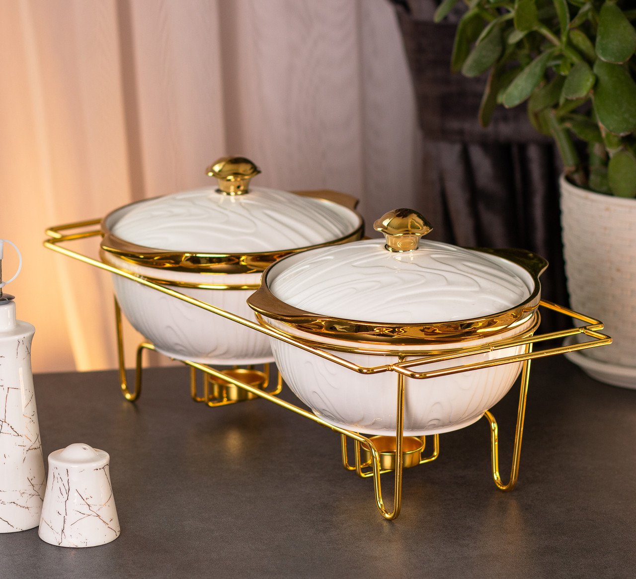 Мармит первых блюд на 2 кастрюли по 1 литру для супов керамические с ...