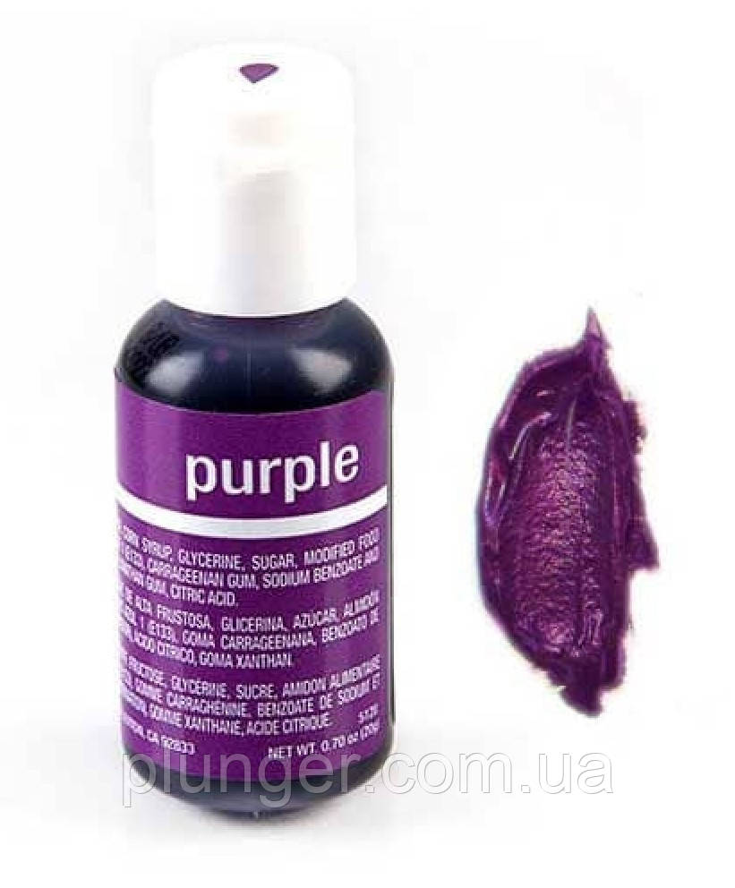 Барвник харчовий гелевий Chefmaster Purple / Пурпуровий, фото 1
