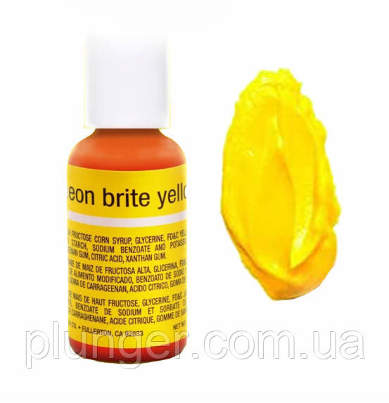 Барвник харчовий гелевий Chefmaster Neon brite yellow / Жовтий неоновий, фото 1