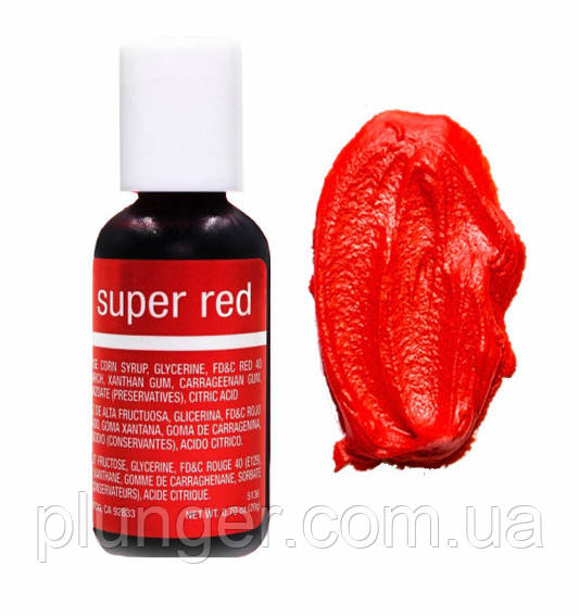 Барвник харчовий гелевий Chefmaster Super red / Супер червоний, фото 1
