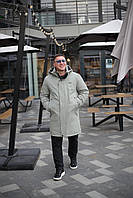 Чоловіча подовжена зимова куртка Black Vinyl С24-2505LG - тепла та водонепроникна