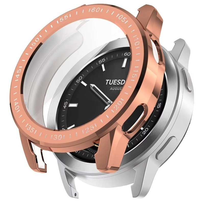Захисний чохол для смарт годинника Xiaomi Watch S3 з плівкою рожеве золото