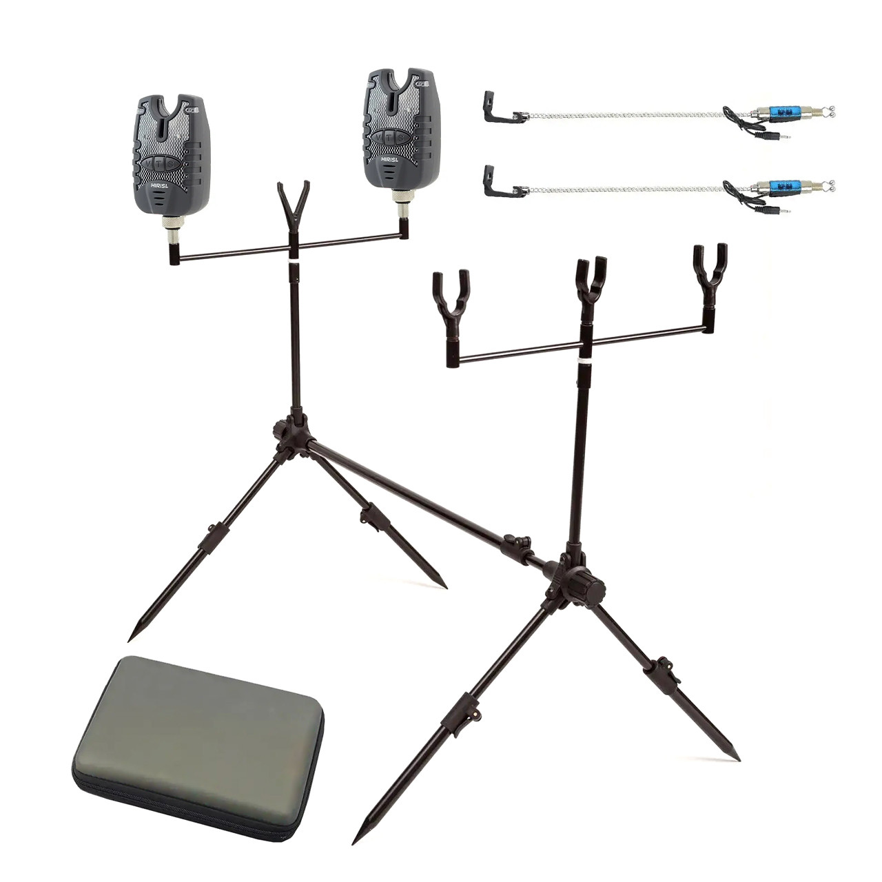 Набір Род под Feima Rod Pod на 3 вудилища з електронними та механічними сигналізаторами Hirisi