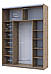 Шафа-купе двохдверна Doros G-Caiser 180х60х240 см Тахо/2 Чорних скла (DRS-011042)+, фото 6