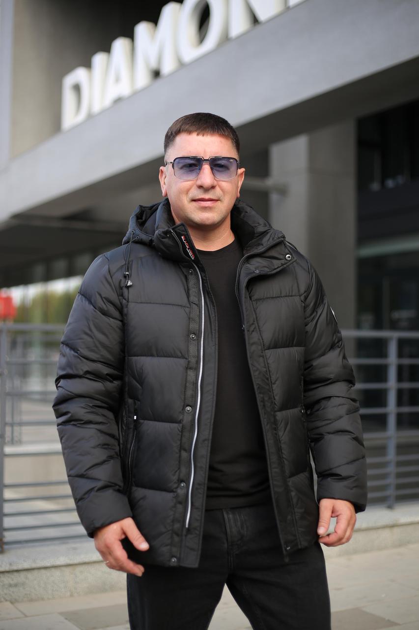 Чоловіча зимова куртка Black Vinyl С24-2396С із утеплювачем БіоПух, фото 1