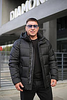 Чоловіча зимова куртка Black Vinyl С24-2396С із утеплювачем БіоПух