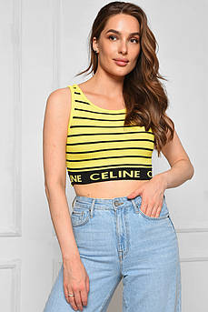 Топ-майка у рубчик жіноча жовтого кольору р.42-44 179854S