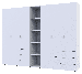 Комплект шаф для одягу Doros Гелар (3 шт.) 270,6х49,5х203,4 см Білий (DRS-011179)+, фото 4