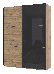 Шафа-купе двохдверна Doros G-Caiser 180х60х240 см Тахо/1 Чорне скло (DRS-011234)+, фото 3
