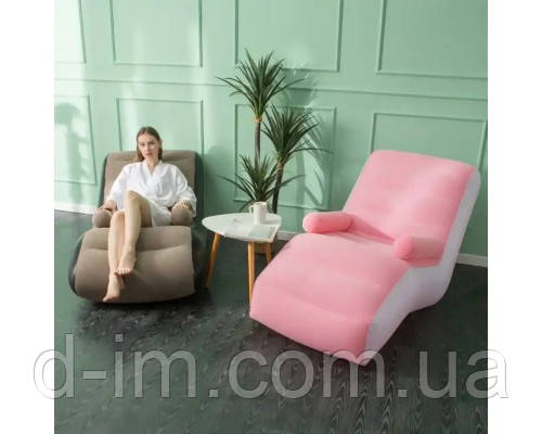 Надувний диван з підлокітником, домашнє крісло Inflatable Sofa, 80x140x85 (10)