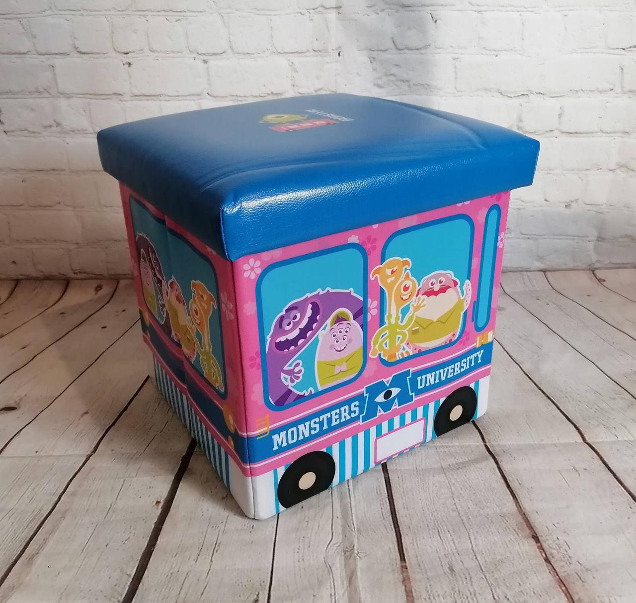 УЦІНКА. Пуф — банкетка складний для зберігання іграшок і дрібниць, Monsters