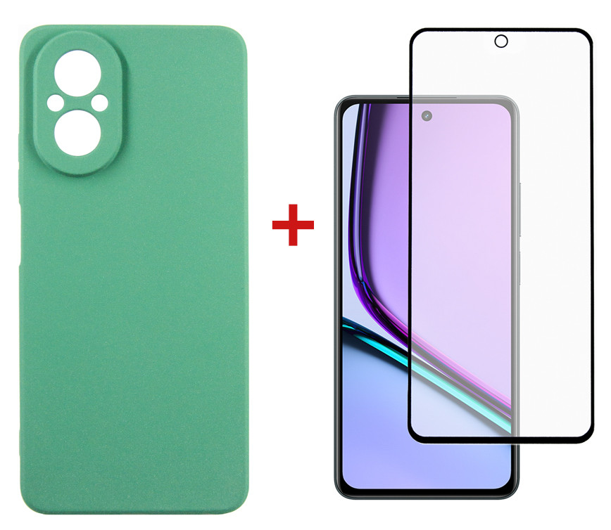 Чохол-накладка Dengos для Realme C67 Mint (DG-KM-100) + захисне скло, фото 1