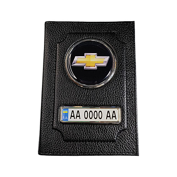 Обкладинка для автодокументів Chevrolet з натуральної шкіри