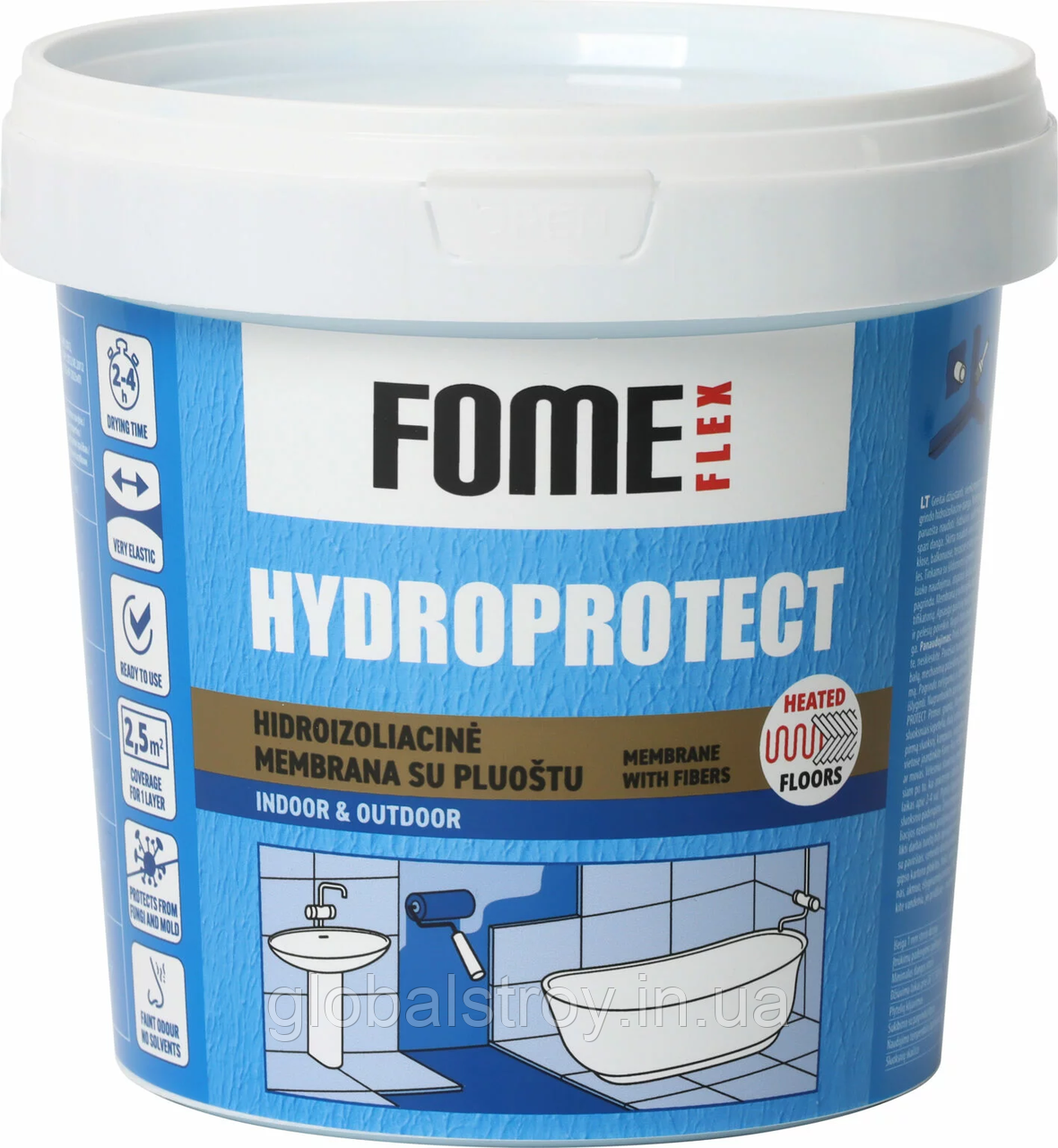 Гідроізоляція акрилова під кахель для терас та балконів FOME FLEX Tegra Hydroprotect 1,5 кг