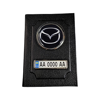 Обкладинка для автодокументів Mazda з натуральної шкіри