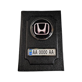 Обкладинка для автодокументів Honda з натуральної шкіри