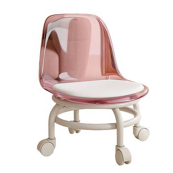 Дитячий стілець з м'яким сидінням та акриловою спинкою на коліщатках Дитячий стільчик для дому