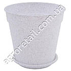 Вазон Глорія круглий із підставкою 14х14.5 см 1.6 л біла троянда Алеана, фото 2