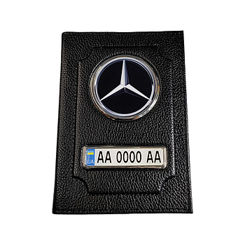 Обкладинка для автодокументів Mercedes з натуральної шкіри