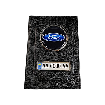 Обкладинка для автодокументів Ford з натуральної шкіри