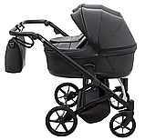 Коляска 2 в 1 для двійнят Adamex Leo Duo Eco SA-2 чорна, фото 6