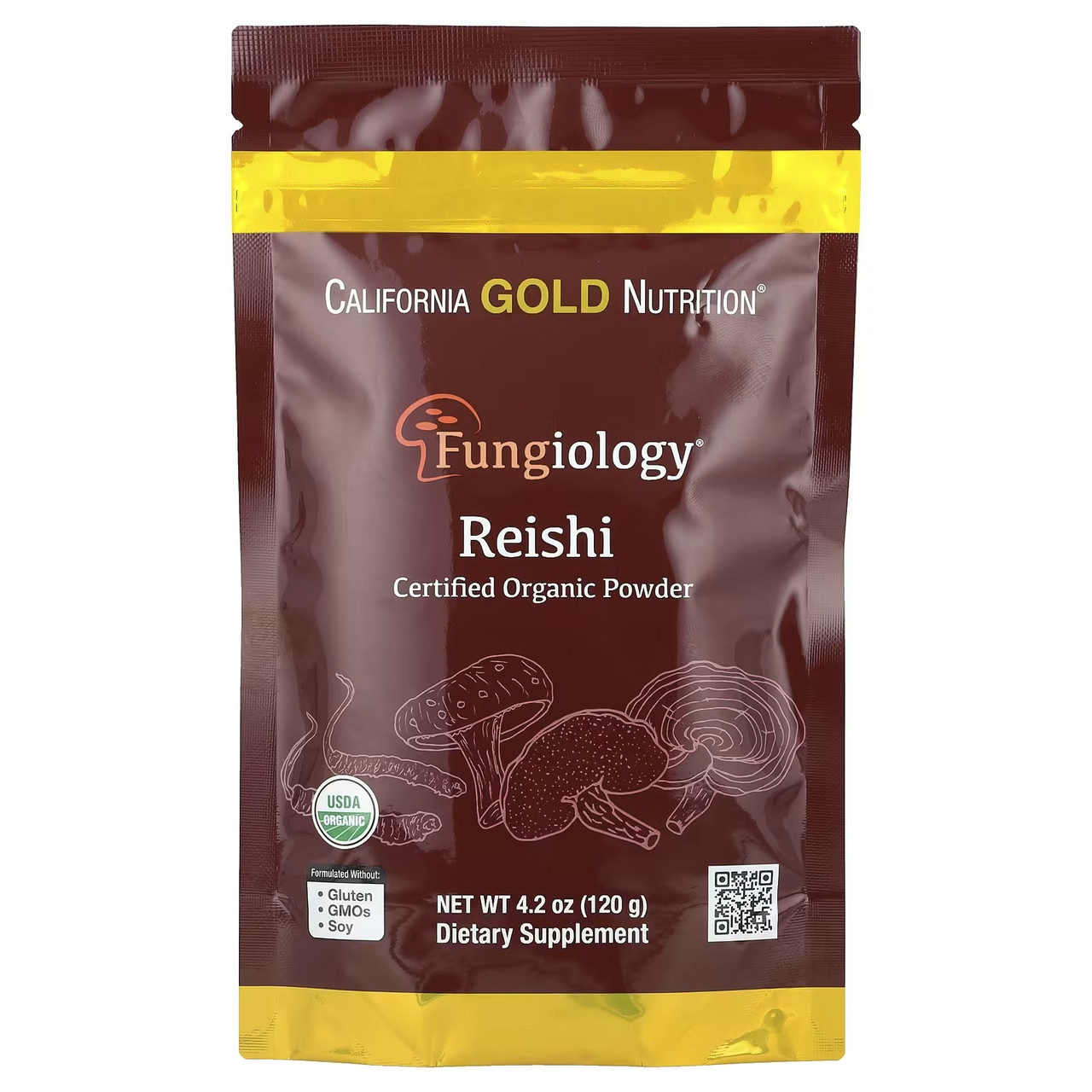 Гриб-рейші California Gold Nutrition Fungiolody Reishi 120 г (60 порц.)