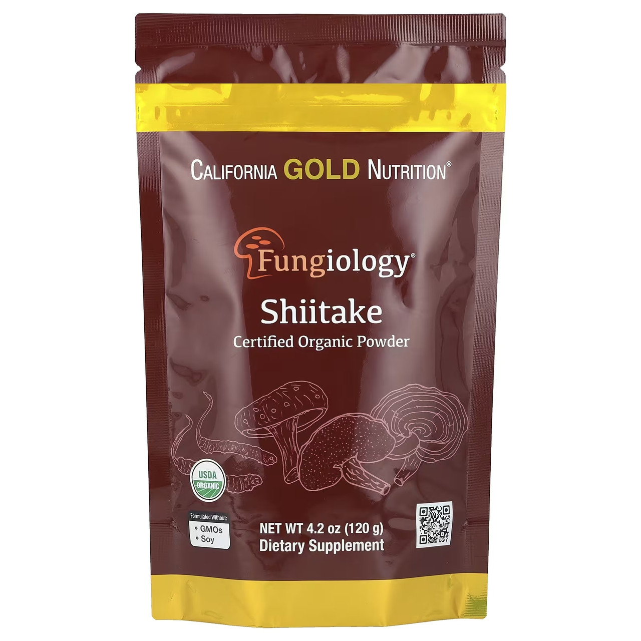 Гриб-шиїтаке California Gold Nutrition Fungiolody Shiitake120 г (60 порц.)