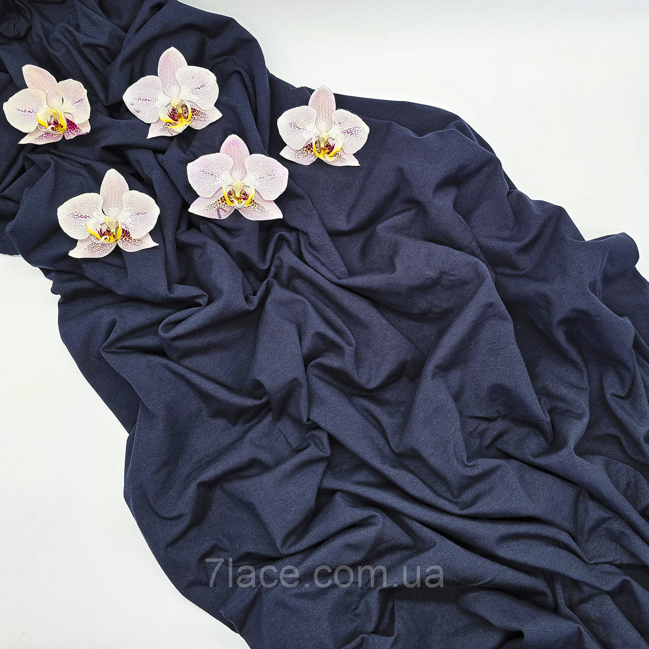 Стрейч Кулір (якість Пеньє) / колір ТЕМНО-СИНІЙ / відрізок 50*90 см, фото 1