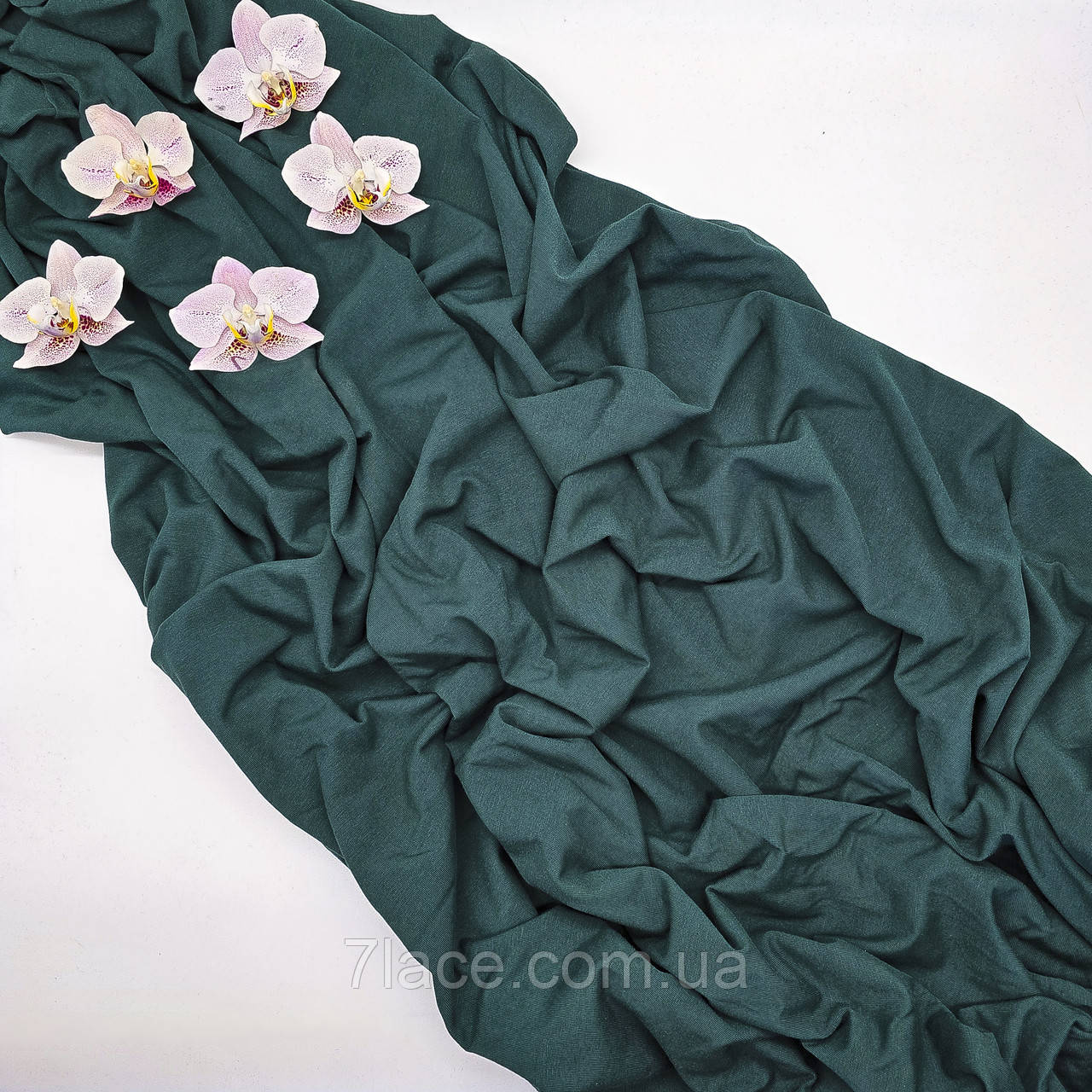 Стрейч Кулір (якість Пеньє) / колір ТЕМНО-ЗЕЛЕНИЙ / відрізок 50*180 см, фото 1