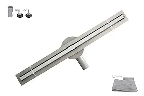 Трап душовий OCEAN-(4) із нержавіючої сталі 35*600мм під плитку