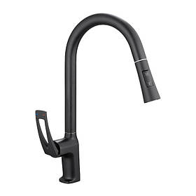 Змішувач для кухні з висувним виливом MONE Deluxe KINGDOM 7381381B Black