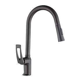 Змішувач для кухні з висувним виливом MONE Deluxe KINGDOM 7381381GR Gun Gray