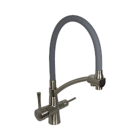 Змішувач для кухні з функцією підключення фільтра та з гнучким виливом MONE Deluxe XY6607 Нержавійка