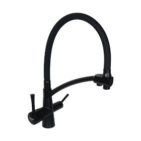 Змішувач для кухні з функцією підключення фільтра та з гнучким виливом MONE Deluxe XY6607-2 Black