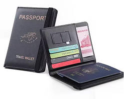 Обкладинка - органайзер для паспорта Travel Wallet Тип 1, Чорний