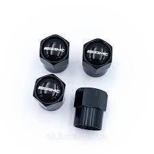 Захисні металеві ковпачки на ніпель, золотник автомобільних коліс із логотипом Mersedes AMG - чорні, фото 1