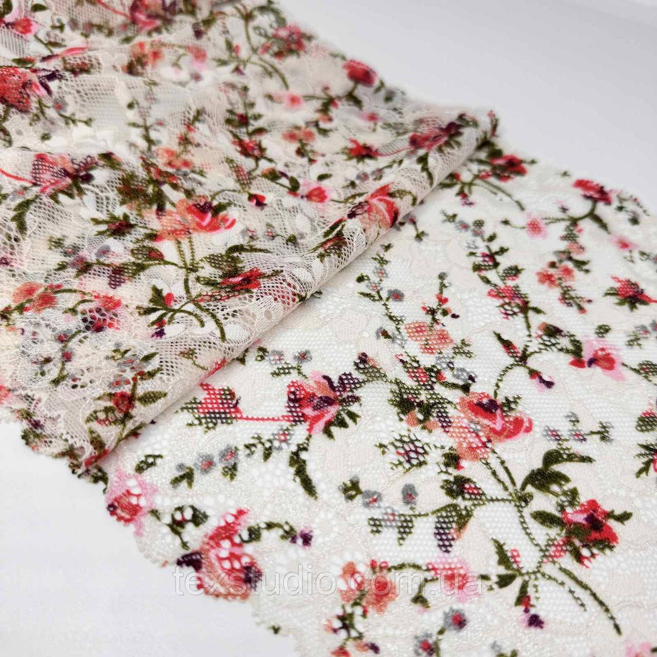 Мереживо "Мартіна " еластичне квіткове 21 см., фото 1