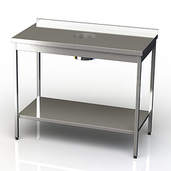 Стіл виробничий для збирання відходів з полицею