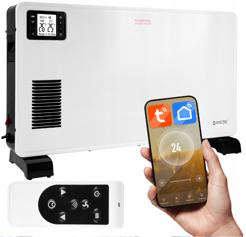 Конвекторний обігрівач Maltec 2300Вт Wi-Fi (Польща)