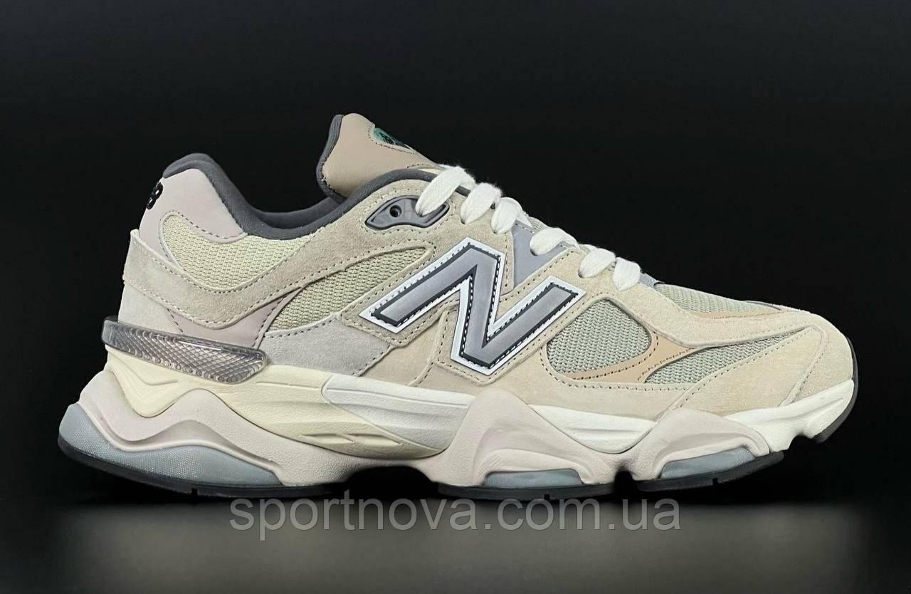 Чоловічі кросівки демісезон New Balance 9060 замшеві/текстиль бежеві р 41-46