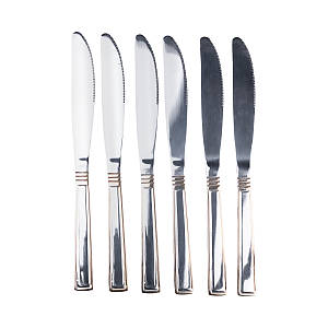 Набір столових ножів з фактурою 6 шт нержавіюча сталь гальванічне покриття гальванічне покриття хром із золотом