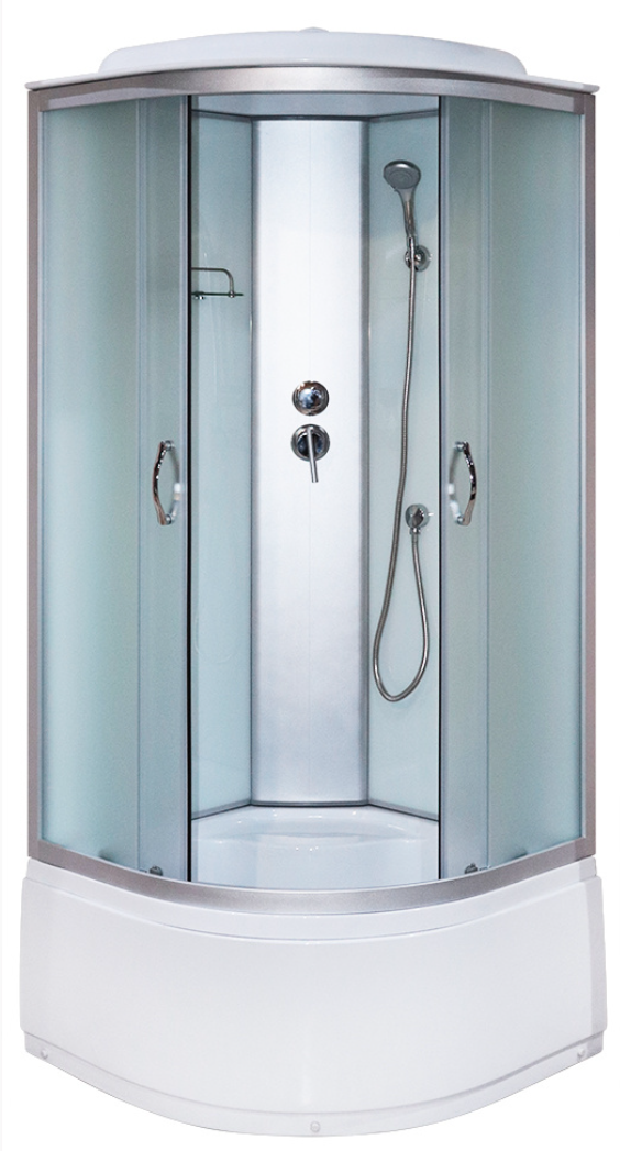 Душовий гідробокс 80*80*210 см переднє скло matt, заднє скло white, глибокий піддон