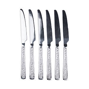 Набір столових ножів з фактурою 6 шт нержавіюча сталь гальванічне покриття гальванічне покриття хром
