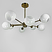 Люстра у латунному корпусі на 8 білих глянцевих плафонів F 68/8 AB, фото 2