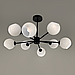 Люстра у чорному корпусі на 8 білих глянцевих плафонів F 68/8 BK, фото 2
