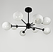 Люстра у чорному корпусі на 8 білих глянцевих плафонів F 68/8 BK, фото 3