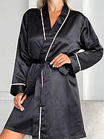 Звабливий чорний халатик. Домашній одяг. Халати жіночі короткі., фото 9