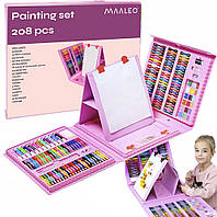 Детский Набор для рисования 208 предметов в чемодане Maaleo (17239)