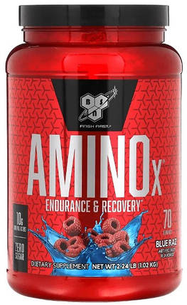 Амінокислоти bcaa порошок BSN Amino X 1.01 кг Блакитна малина, фото 1